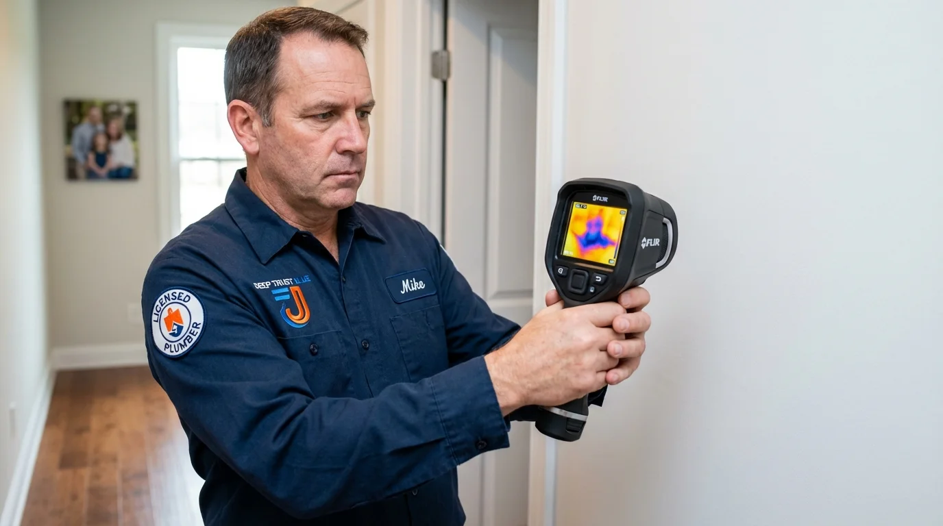 Thermal imaging leak detection by Johns Plumbing LLC in Moretown